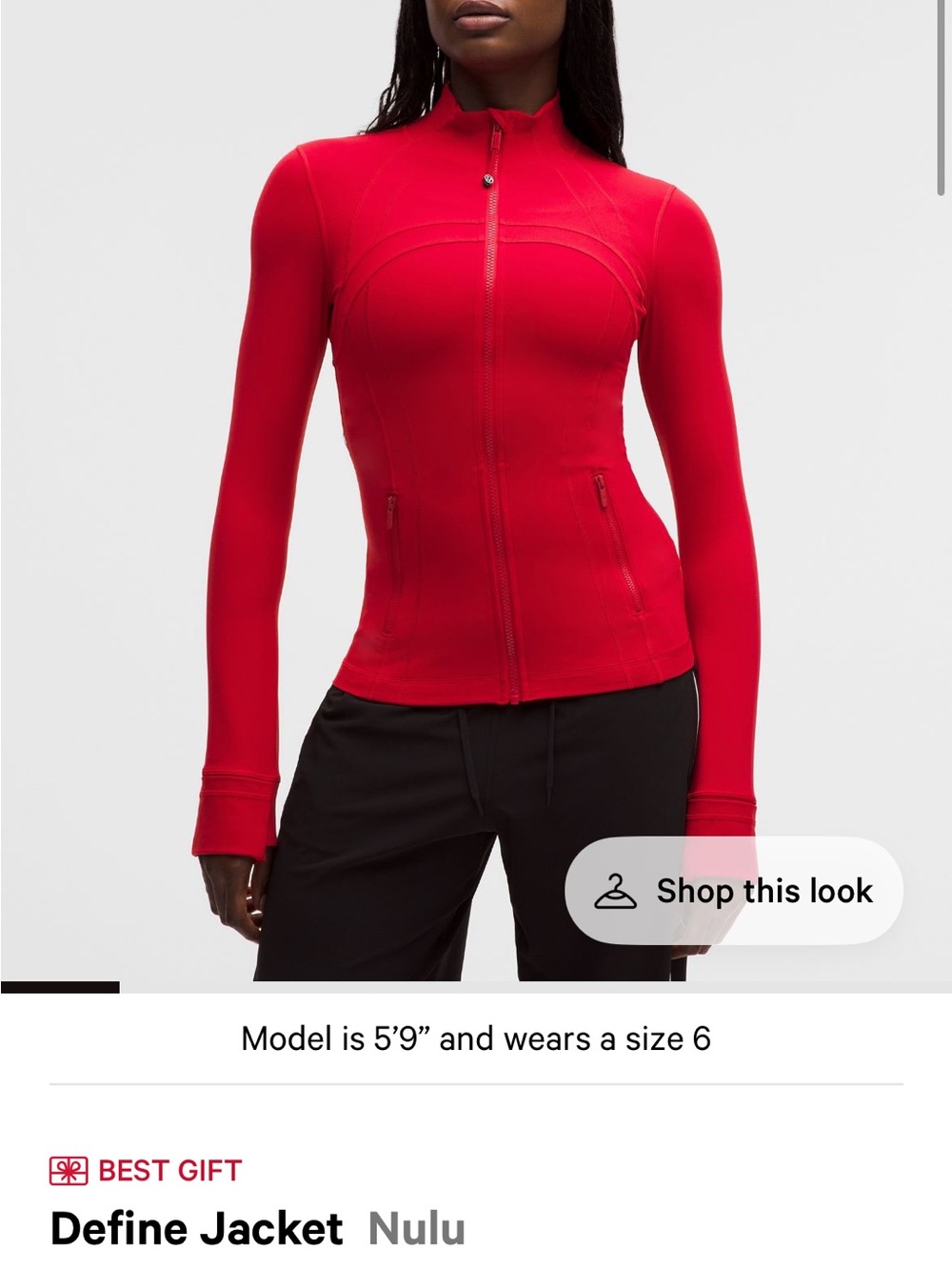 lululemon athletica Red Form-Fit Active Zip Jacket